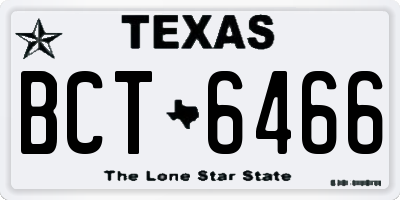 TX license plate BCT6466