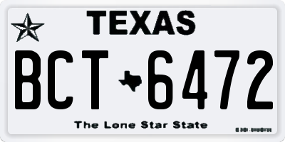 TX license plate BCT6472