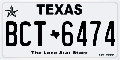 TX license plate BCT6474