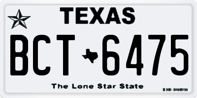TX license plate BCT6475