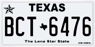 TX license plate BCT6476