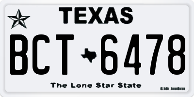 TX license plate BCT6478