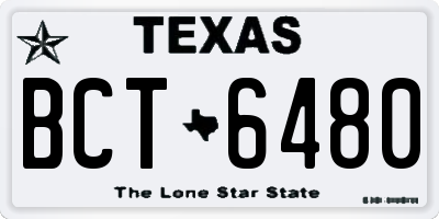 TX license plate BCT6480