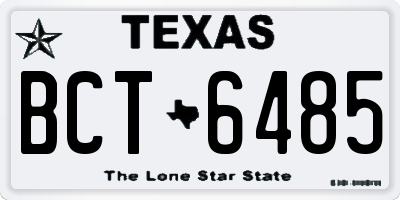 TX license plate BCT6485