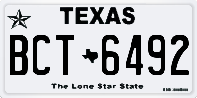 TX license plate BCT6492