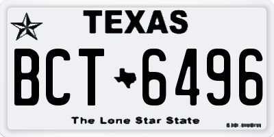 TX license plate BCT6496