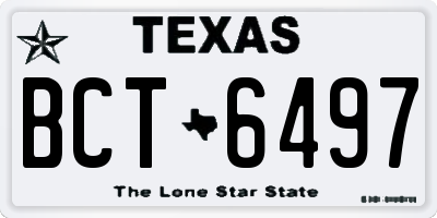 TX license plate BCT6497
