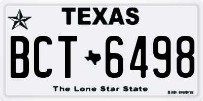TX license plate BCT6498