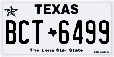 TX license plate BCT6499