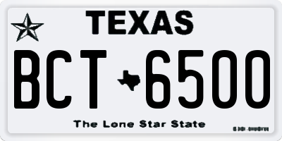 TX license plate BCT6500