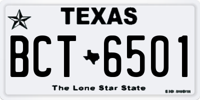 TX license plate BCT6501