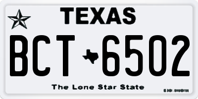 TX license plate BCT6502