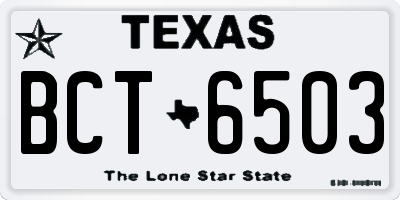 TX license plate BCT6503