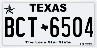 TX license plate BCT6504
