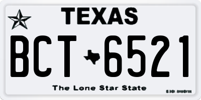 TX license plate BCT6521