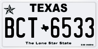 TX license plate BCT6533