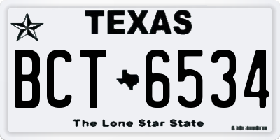 TX license plate BCT6534