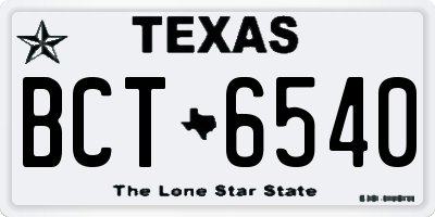 TX license plate BCT6540