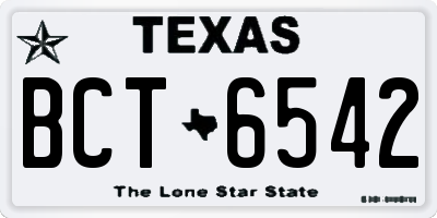 TX license plate BCT6542