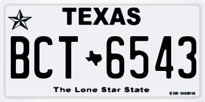 TX license plate BCT6543