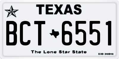 TX license plate BCT6551