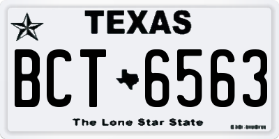 TX license plate BCT6563
