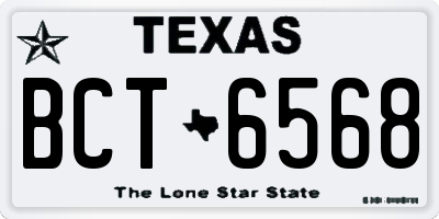 TX license plate BCT6568
