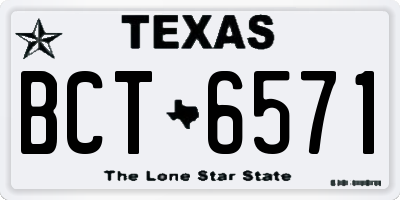 TX license plate BCT6571