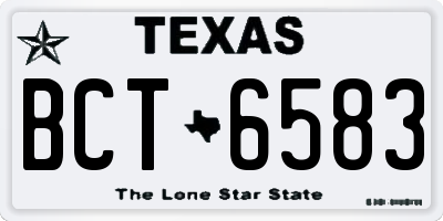 TX license plate BCT6583