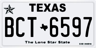 TX license plate BCT6597