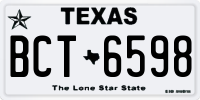 TX license plate BCT6598
