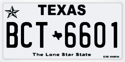 TX license plate BCT6601