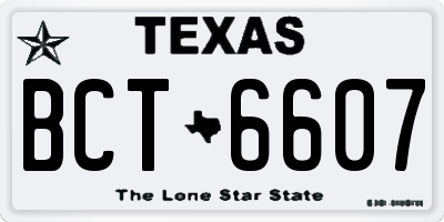 TX license plate BCT6607