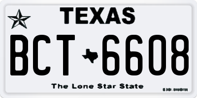 TX license plate BCT6608