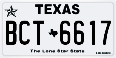 TX license plate BCT6617