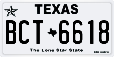 TX license plate BCT6618