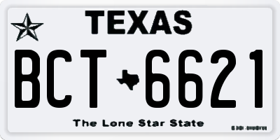TX license plate BCT6621