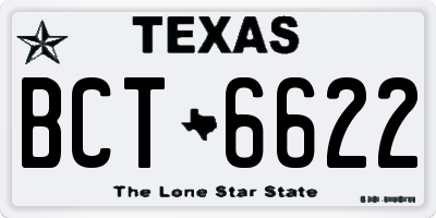 TX license plate BCT6622