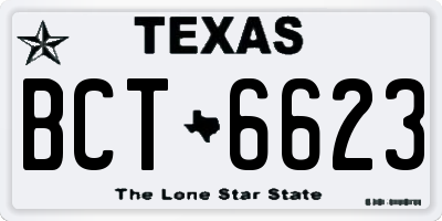 TX license plate BCT6623