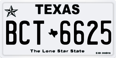 TX license plate BCT6625
