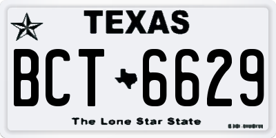 TX license plate BCT6629