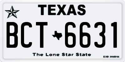 TX license plate BCT6631