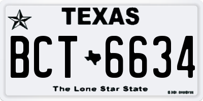 TX license plate BCT6634