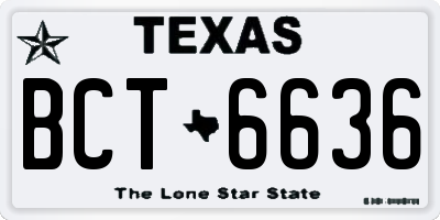 TX license plate BCT6636
