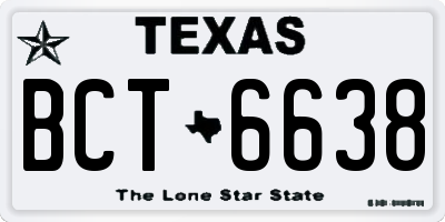 TX license plate BCT6638