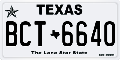 TX license plate BCT6640