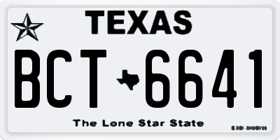TX license plate BCT6641