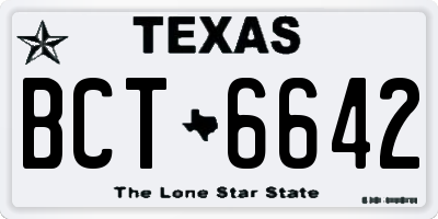 TX license plate BCT6642