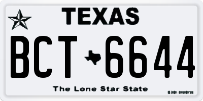 TX license plate BCT6644
