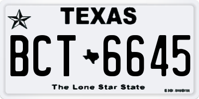 TX license plate BCT6645